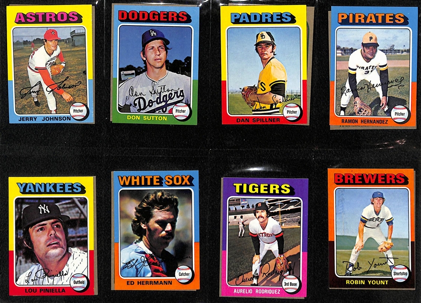 1975 Topps Mini Baseball Complete Set of 660 Cards w. George Brett & Robin Yount Rookie Cards